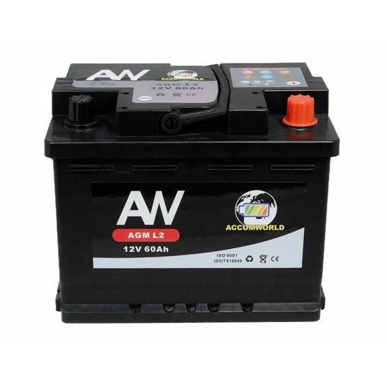 Аккумулятор 6 СТ AW AGM 60A обр полярность 600A L2 (242*175*190)