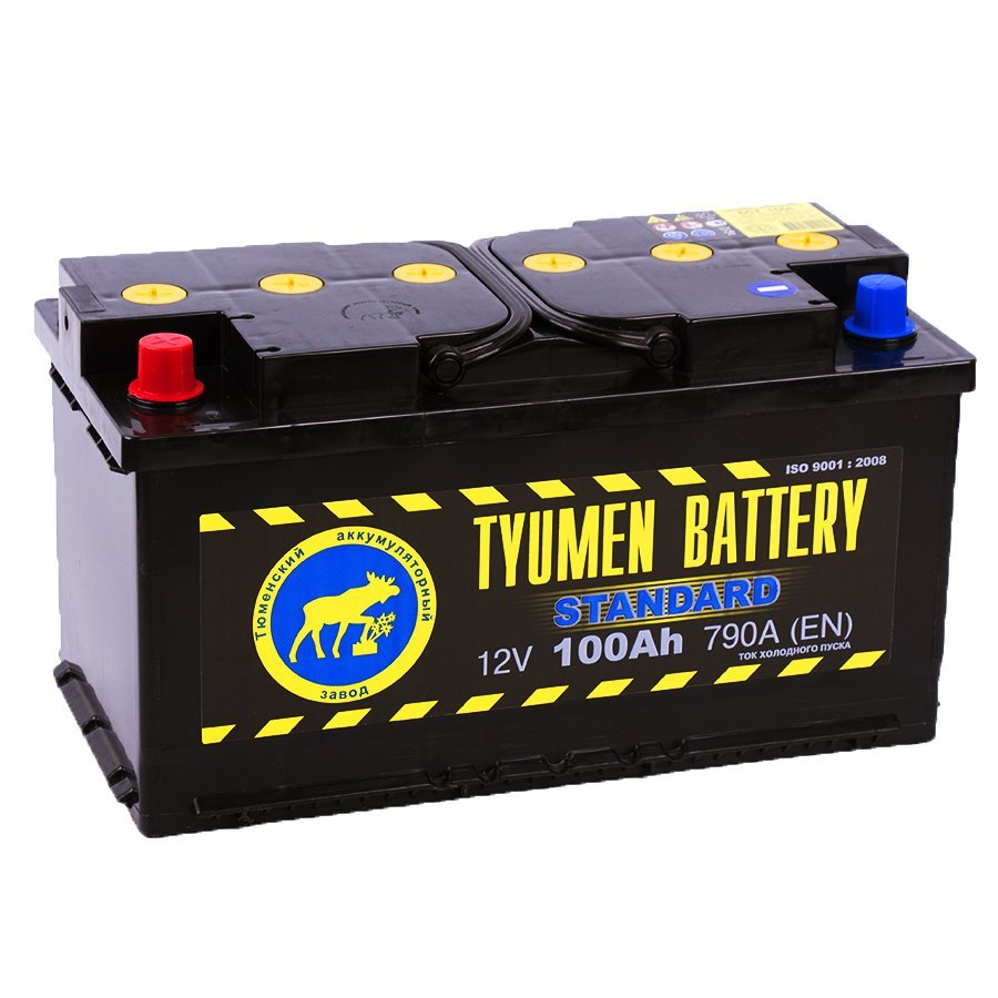 Аккумулятор 6 СТ Тюмень 100 L прям пол STANDART 352х175х192