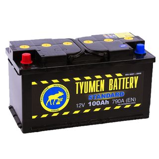 Аккумулятор 6 СТ Тюмень 100 L прям пол STANDART 352х175х192