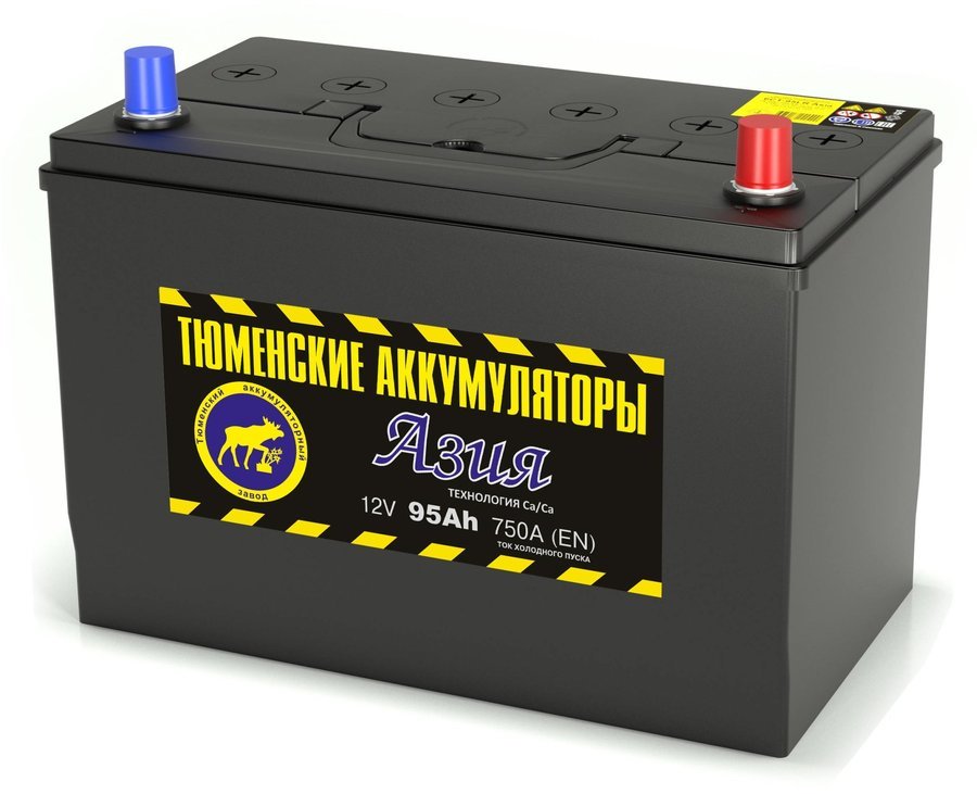 Аккумулятор 6 СТ Тюмень 95 L прям пол Азия 310x173x225