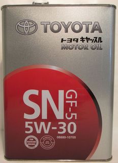 Масло TOYOTA Motor Oil SN/CF 5W30 4л моторное масло для бензиновых двигателей (гидрокретинг) 08880